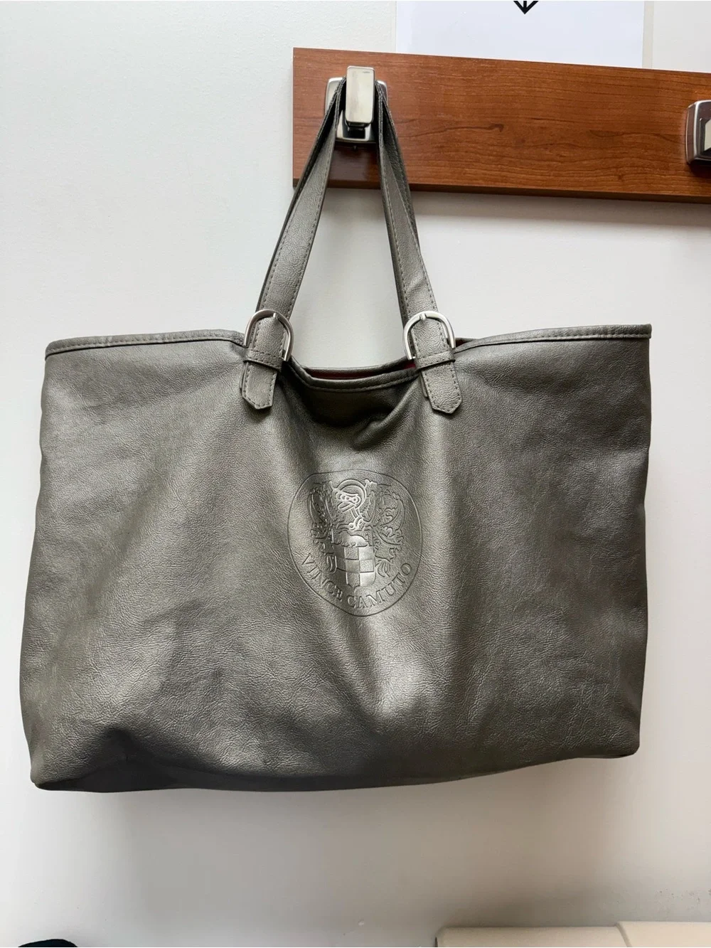 Vince Camuto Gray Faux Leather Tote